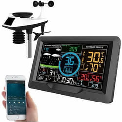 Station météo connectée - INFACTORY - FWS-1200 - Grand écran couleur - Thermomètre - Anémomètre