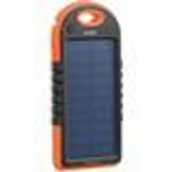Batterie de secours solaire - PEARL - PB-30.s - 3000 mAh - 2 ports USB - mini lampe LED