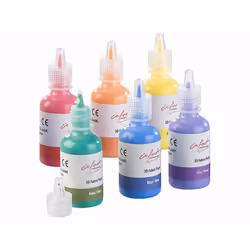 Peinture textile - INFACTORY - 6 tubes de 30 ml - Jaune orange rouge violet bleu vert