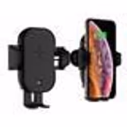 Support de smartphone - Callstel - Chargeur Qi 15 W - Fixation grille daération - Ouverture automatique - Noir