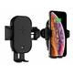 Support de smartphone - Callstel - Chargeur Qi 15 W - Fixation grille daération - Ouverture automatique - Noir