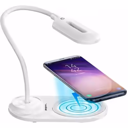 Lampe de bureau LED USB avec fonction de chargement compatible Qi