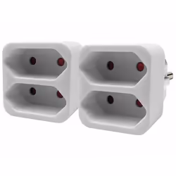 Bloc multiprise - Revolt - 2 prises - Type Euro - Blanc - Peu encombrant