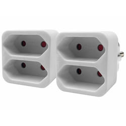 Bloc multiprise - Revolt - 2 prises - Type Euro - Blanc - Peu encombrant