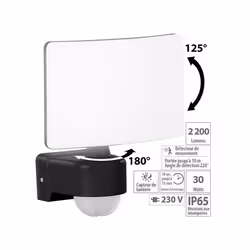 Projecteur LED - LUNARTEC - Blanc chaud - 30 W - 2200 lm - Détecteur de mouvement PIR