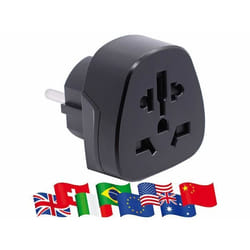 Adaptateur secteur de voyage - REVOLT - Monde vers Europe - 2500 w - Blanc - Rectangulaire