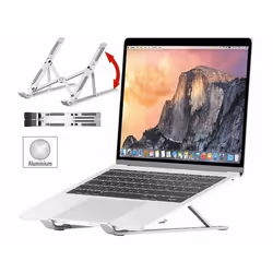 Support mobile pour ordinateur portable - PEARL - Aluminium - 6 niveaux ajustables - Ergonomique - Confortable