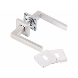 Poignées de porte et rosettes en acier inoxydable - AGT - Double - Sur rosace - Rond
