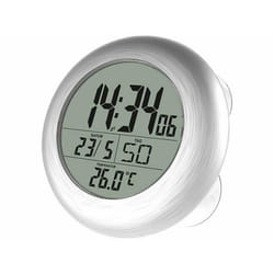Horloge numérique - INFACTORY - Modèle radio-pilotée - Thermomètre intégré - Grand affichage - Aluminium brossé