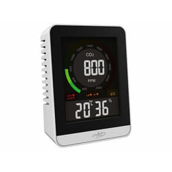 Détecteur de CO2 avec horloge et thermomètre-hygromètre