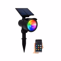 Spot LED solaire connecté - Multicolore - 50 lm - Énergie solaire - Design contemporain - Jardin