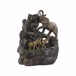 Fontaine lumineuse décorative - Éléphants - Marron - 315x265x172mm - Intérieur - Électrique