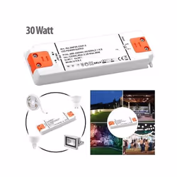 Transformateur - REVOLT - LED 230V vers 12V - 30W - Blanc - Rectangulaire - Intérieur