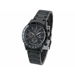Montre radio-pilotée solaire - St. Leonhard - Noir - Acier inoxydable - Chronographe - Étanche 5 Atm