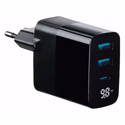 Chargeur secteur USB-A / USB-C - REVOLT - Revolt - 30 W - Technologie GaN - 3 ports - Noir