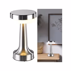 Lampe de table LED - Lunartec - Rechargeable - Intensité réglable - Blanc chaud - Design contemporain