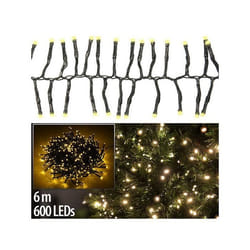 Guirlande lumineuse à LED - LUNARTEC - 600 LED - Blanc chaud - 8 modes - 6m