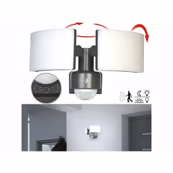 Double projecteur LED mural dextérieur 3200 lm avec capteur PIR