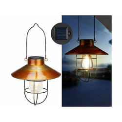 Lanterne solaire à suspendre design retro - coloris bronze