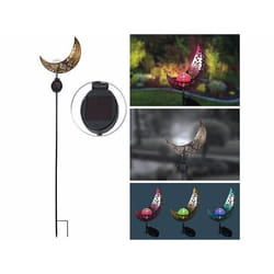 Lampe Lune solaire sur piquet avec LED RVB