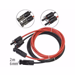 2 câble de rallonge 6 mm² avec connecteur compatible avec MC4 – 2 m