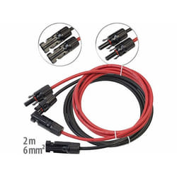 2 câble de rallonge 6 mm² avec connecteur compatible avec MC4 – 2 m
