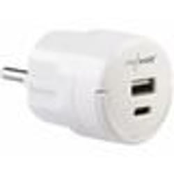 Adaptateur secteur - Revolt - 20 W - Charge rapide USB-C et USB-A - Compact et léger - Blanc