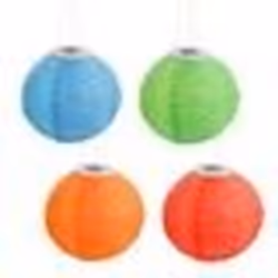 Lampions LED solaires - Lunartec - Ø 30 cm - 4 lampions colorés - Capteur dobscurité - Énergie solaire