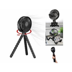 Ventilateur sans fil - PEARL - 360° - Trépied flexible - 3 niveaux de vitesse - Batterie rechargeable