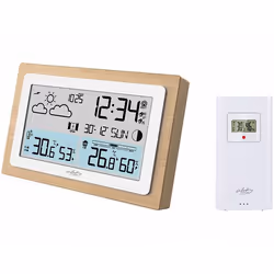 Station météo radio-pilotée FWS-100 avec cadre en bois