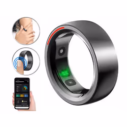 Bague connectée fitness coloris noir – Taille 12 (US) / 67-68 (FR)