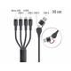 Câble de chargement universel - Callstel - USB-C/A vers USB-C/Micro-USB/Lightning - 30 cm - Noir - 60 W