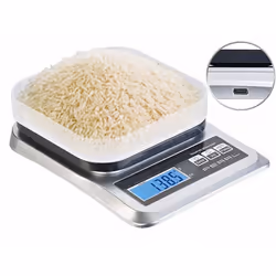 Balance de cuisine - Pearl - Rechargeable - Écran LCD - Fonction Tare - 5 kg max