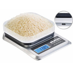 Balance de cuisine - Pearl - Rechargeable - Écran LCD - Fonction Tare - 5 kg max