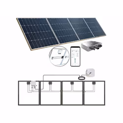 Kit solaire - REVOLT - 400 W - 4 panneaux monocristallins - Convertisseur MPPT - Couleur argenté