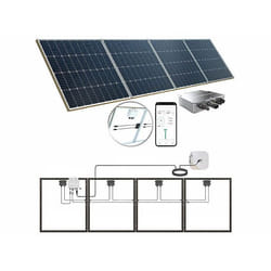 Kit solaire - REVOLT - 400 W - 4 panneaux monocristallins - Convertisseur MPPT - Couleur argenté