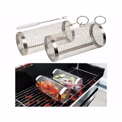 2 paniers de cuisson pour barbecue en acier inoxydable