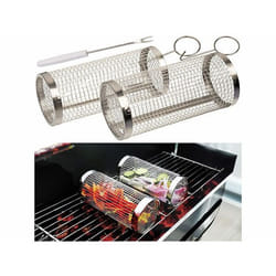 2 paniers de cuisson pour barbecue en acier inoxydable