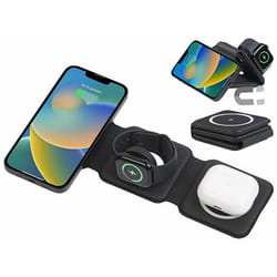 Station de chargement sans fil - Callstel - 15 W - Compatible Qi - Pliable - 3 en 1