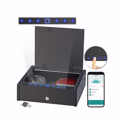 Coffre-fort connecté avec lecteur d’empreinte digitale biométrique