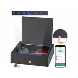 Coffre-fort connecté avec lecteur d’empreinte digitale biométrique