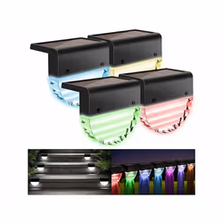 Lampe solaire dextérieur - Lunartec - 4 lampes LED RVBB - Couleur changeante - Panneau solaire - IP44