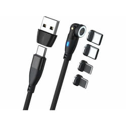 Câble magnétique USB-C / USB-A vers USB-C / Lightning avec 4 connecteurs