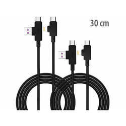 Câbles USB-A/USB-C vers USB-C/Lightning - Callstel - 30 cm - Charge rapide - Transfert de données - Nylon