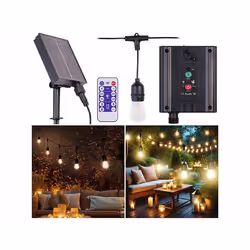Guirlande lumineuse - Lunartec - 500 lm - 10 ampoules LED E27 - Solaire - Vintage