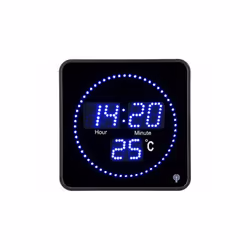 Horloge digitale radio-pilotée BLEUE avec température