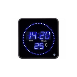 Horloge digitale radio-pilotée BLEUE avec température