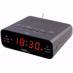 Radio-réveil FM avec 2 alarmes