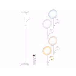 Lampe sur pied - Lunartec - 2800 lm - Télécommandée - Liseuse - Blanc
