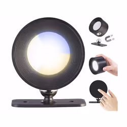Applique murale rechargeable - Lunartec - LED CCT - Intensité variable - Noir - Design moderne